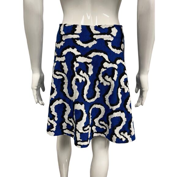 KENZO Royal Blue Knit Multi Chain Link Printed Mini A-Line Short Skirt M - Picture 2 of 4